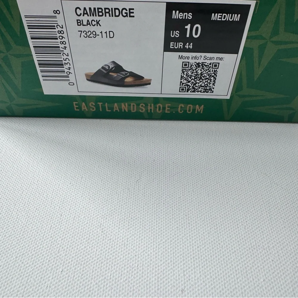 Eastland Black Cambridge Leather Sandals  Men’s Size 10 NEW with box